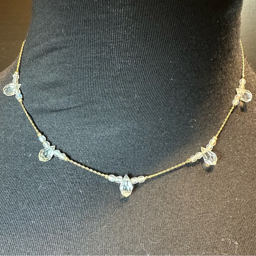 Givenchy Vintage Crystal and Gold Tone Necklace- 16-18” Adjustable & Fabulous